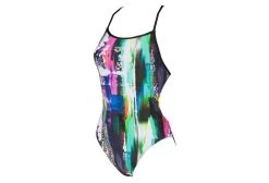 Swimsuit One Piece Woman ARENA Vivid Booster Pink Black