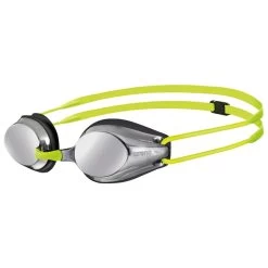 Arena Tracks Mirror Swimming Goggles Kids - Silver - Black/Fluo Yellow