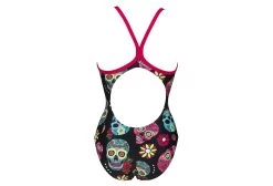 Arena Crazy Skulls Carnival Light Drop Back One-Piece Swimsuit Black Pink -Arena Shop 210331860f69eea1d04a5.73364505