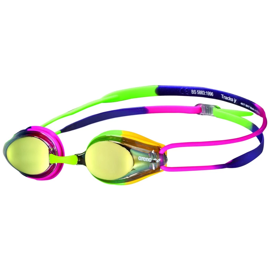 Arena Tracks Mirror Swimming Goggles Kids - Violet - Fuchsia/Green 3 Arena Tracks Mirror Swimming Goggles Kids - Violet - Fuchsia/Green