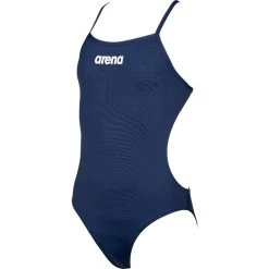 Arena Solid Lighttech Swim Suit Girls - Navy-White