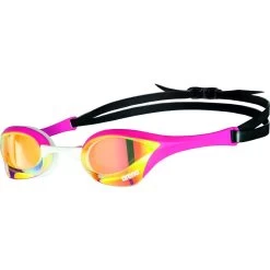 Arena Cobra Ultra Swipe Mirror Swimming Goggle - Yellow Copper - Pink