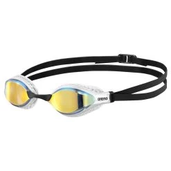 Arena Airspeed Mirror Swimming Goggles - Yellow Copper - White