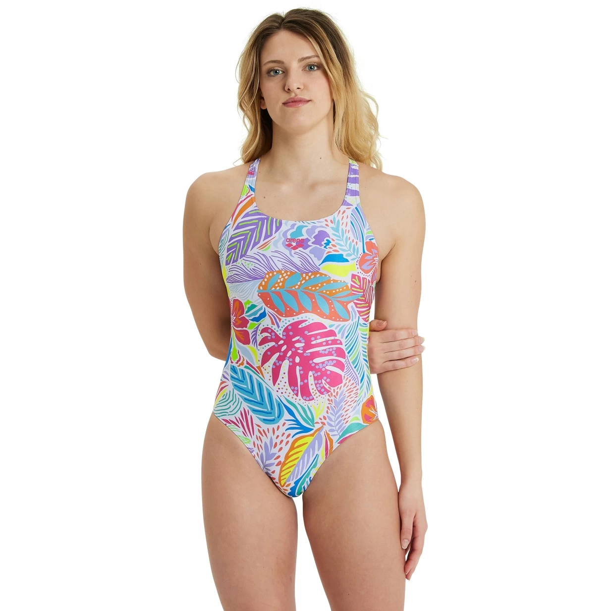 Arena Allover Swim Pro Back Swimsuit Women - White Multi 7 Arena Allover Swim Pro Back Swimsuit Women - White Multi - Image 5