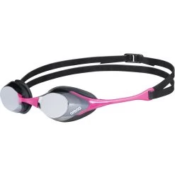 Arena Cobra Swipe Mirror Swimming Goggles - Silver - Pink