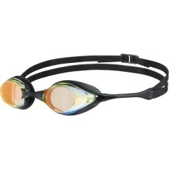 Arena Cobra Swipe Mirror Swimming Goggles - Yellow Copper - Black