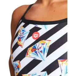 Arena Crazy Diamonds Challenge Back One Piece Swim Suit Women - Black-White Multi -Arena Shop arena crazy diamonds challenge back women one piece swim suit black white multi 8 1053041