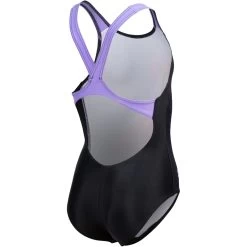 Arena Feel Parrot V Back Swimsuit Girls - Black/Dark Lavanda -Arena Shop arena feel girls parrot v back swimsuit black dark lavanda 2 1363751