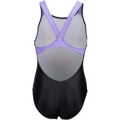 Arena Feel Parrot V Back Swimsuit Girls - Black/Dark Lavanda -Arena Shop arena feel girls parrot v back swimsuit black dark lavanda 4 1363754
