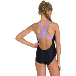 Arena Feel Parrot V Back Swimsuit Girls - Black/Dark Lavanda -Arena Shop arena feel girls parrot v back swimsuit black dark lavanda 6 1363756