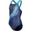 Arena Feel Parrot V Back Swimsuit Girls - Navy/Turquoise