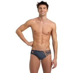 Arena Feel Branch Swim Briefs Men - Asphalt -Arena Shop arena feel mens branch swim briefs asphalt 5 1363650