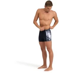 Arena Feel Overlap Swim Shorts Men - Black/White Multi -Arena Shop arena feel mens overlap swim shorts black white multi 7 1364067