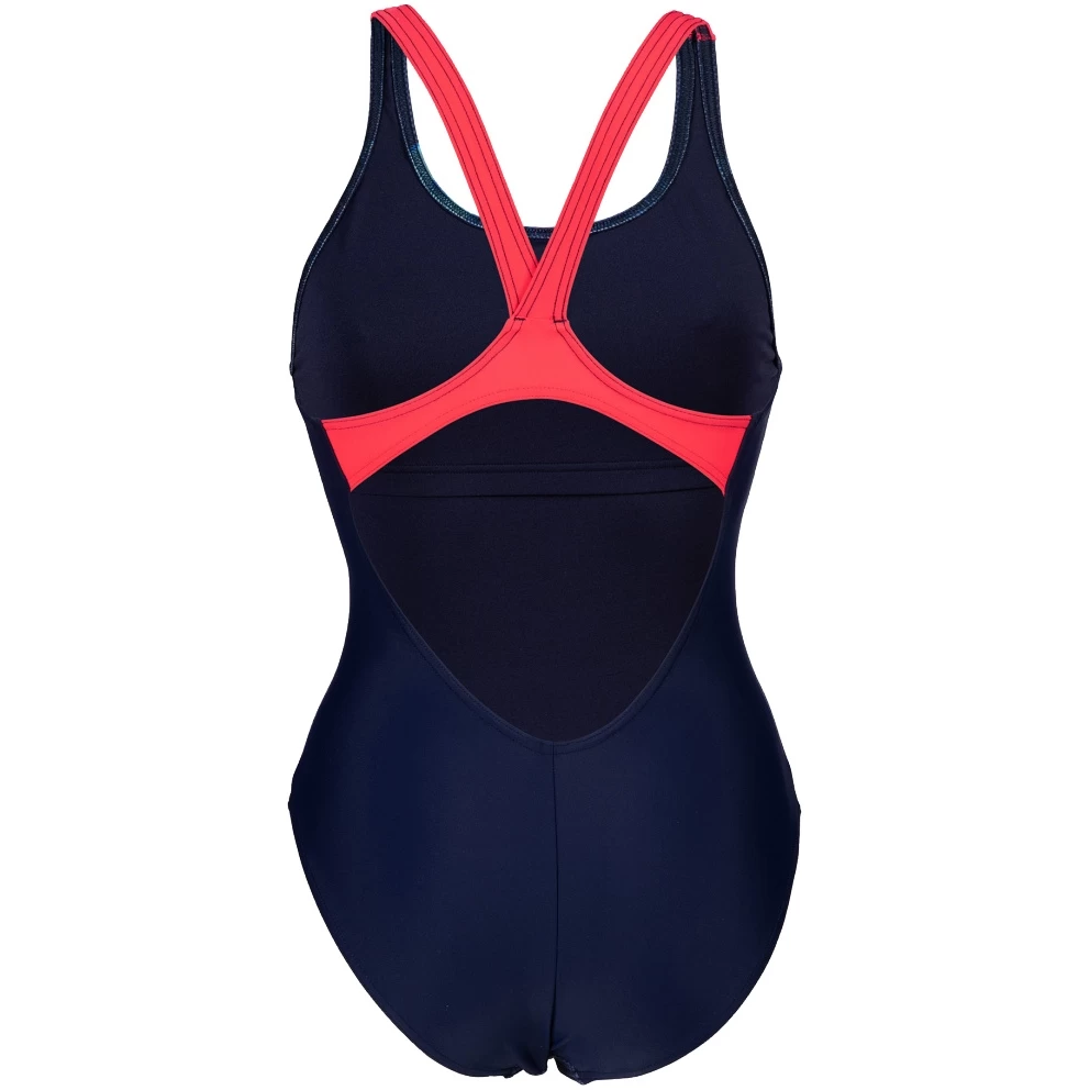 Arena Feel Overlap V Back Bra Swimsuit Women - Navy/Fluo Red 6 Arena Feel Overlap V Back Bra Swimsuit Women - Navy/Fluo Red - Image 4