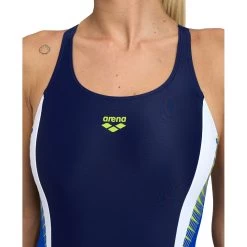 Arena Feel Threefold V Back Swimsuit Women - Navy/Neon Blue/White -Arena Shop arena feel womens threefold v back swimsuit navy neon blue white 4 1387441