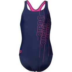 Arena Feel Graphic Swim Pro Back Swimsuit Girls - Navy/Freak Rose -Arena Shop arena girls swimsuit swim pro back graphic l navy freak rose 1 1512873