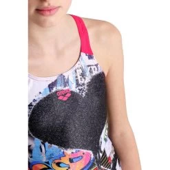 Arena Placement V Back Swimsuit Girls - Black-Freak Rose 18 Arena Placement V Back Swimsuit Girls - Black-Freak Rose -Arena Shop arena girls swimsuit v back placement model black freak rose 4 1260984