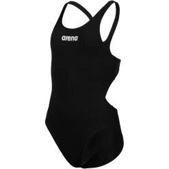 Arena Team Solid Swim Tech Swimsuit Girls - Black-White