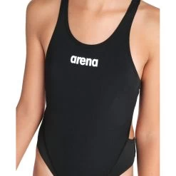 Arena Team Solid Swim Tech Swimsuit Girls - Black-White -Arena Shop arena girls team swimsuit swim tech solid black white 8 1250696