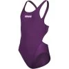 Arena Team Solid Swim Tech Swimsuit Girls - Plum-White -Arena Shop arena girls team swimsuit swim tech solid plum white 1 1250708