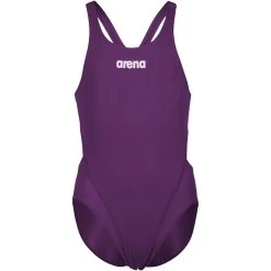 Arena Team Solid Swim Tech Swimsuit Girls - Plum-White -Arena Shop arena girls team swimsuit swim tech solid plum white 3 1250710