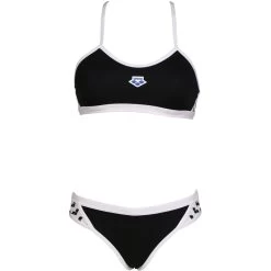 Arena Icons Cross Back Solid Bikini Women - Black-White -Arena Shop arena icons cross back solid women bikini black white 3 1121575