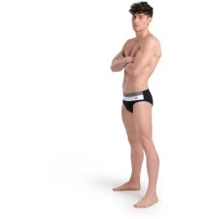 Arena Icons Panel Swim Briefs Men - Black-Asphalt-Ardesia -Arena Shop arena icons panel swim briefs model black asphalt ardesia 3 1261305