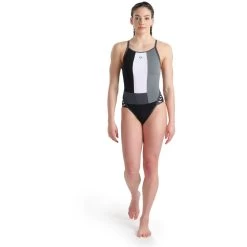 Arena Icons Panel Super Fly Back Swimsuit Women - Black-Asphalt-Ardesia -Arena Shop arena icons super fly back panel damen badeanzug model black asphalt ardesia 3 1261341