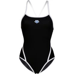 Arena Icons Super Free Back Swimsuit Women - Black-White -Arena Shop arena icons super free back solid women swimsuit black white 3 1252541