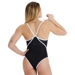 Arena Icons Super Free Back Swimsuit Women - Black-White -Arena Shop arena icons super free back solid women swimsuit black white 6 1252545