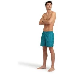 Arena Allover Beach Swim Boxer Men - Green Lake Logo -Arena Shop arena mens allover beach boxer green lake logo 3 1387446
