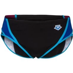 Arena Performance Icons Panel Swim Briefs Men - Black/Neon Blue/Red Fandango/Turquoise -Arena Shop arena mens icons swim briefs panel black neon blue red fandango turquoise 1 1512887