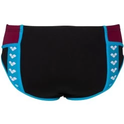 Arena Performance Icons Panel Swim Briefs Men - Black/Neon Blue/Red Fandango/Turquoise -Arena Shop arena mens icons swim briefs panel black neon blue red fandango turquoise 2 1512888