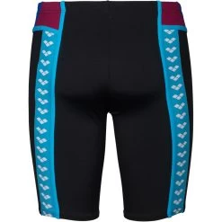 Arena Performance Icons Panel Swim Jammer Men - Black/Neon Blue/Red Fandango/Turquoise -Arena Shop arena mens icons swim jammer panel black neon blue red fandango turquoise 2 1512896