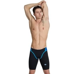 Arena Performance Icons Panel Swim Jammer Men - Black/Neon Blue/Red Fandango/Turquoise -Arena Shop arena mens icons swim jammer panel black neon blue red fandango turquoise 5 1512899