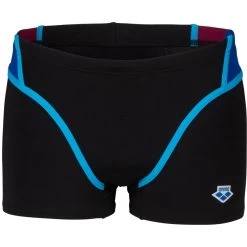Arena Performance Icons Panel Swim Shorts Men - Black/Neon Blue/Red Fandango/Turquoise -Arena Shop arena mens icons swim short panel black neon blue red fandango turquoise 1 1512904