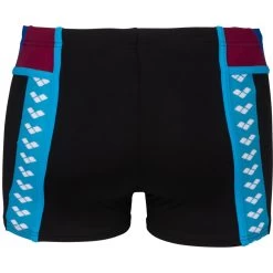 Arena Performance Icons Panel Swim Shorts Men - Black/Neon Blue/Red Fandango/Turquoise -Arena Shop arena mens icons swim short panel black neon blue red fandango turquoise 2 1512905