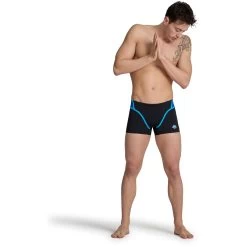 Arena Performance Icons Panel Swim Shorts Men - Black/Neon Blue/Red Fandango/Turquoise -Arena Shop arena mens icons swim short panel black neon blue red fandango turquoise 7 1512910