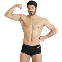 Arena Team Solid Low-Waist Swim Shorts Men - Black/White -Arena Shop arena mens team swim low waist short solid black white 4 1251389