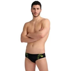 Arena Performance Graphic Swim Briefs Men - Black/Soft Green -Arena Shop arena performance mens graphic swim briefs black soft green 5 1364149