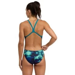 Arena Performance Hero Camo Challenge Back Swimsuit Women - Green Lake/Green Lake Multi -Arena Shop arena performance womens hero camo challenge back swimsuit green lake green lake multi 6 1364640