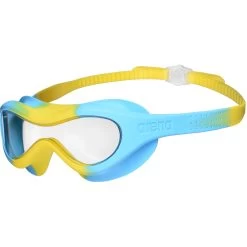 Arena Spider Kids Mask Swimming Goggles - Clear - Yellow/Lightblue