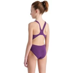 Arena Team Solid Swim Tech Swimsuit Girls - Plum-White -Arena Shop arena team girls swim tech one piece solid model plum white 2 1261231