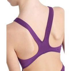 Arena Team Solid Swim Tech Swimsuit Girls - Plum-White -Arena Shop arena team girls swim tech one piece solid model plum white 5 1261234