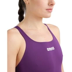 Arena Performance Solid Team Swim Pro Swimsuit Women - Plum/White -Arena Shop arena team womens swim pro solid one piece model plum white 4 1262854