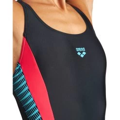 Arena Feel Threefold V Back Swimsuit Women - Black/Black/Anguria -Arena Shop arena threefold v back women swim suit black black anguria 8 1053374