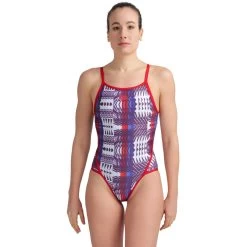 Arena Allover Super Fly Back Swimsuit Women - Red-Multi -Arena Shop arena womens allover super fly back swimsuit model red multi 1 1262789