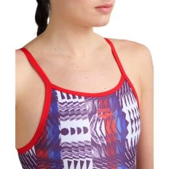 Arena Allover Super Fly Back Swimsuit Women - Red-Multi -Arena Shop arena womens allover super fly back swimsuit model red multi 4 1262792