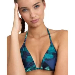 Arena Allover Triangle Bikini Women - Green Lake Multi -Arena Shop arena womens allover triangle bikini green lake multi 8 1364540