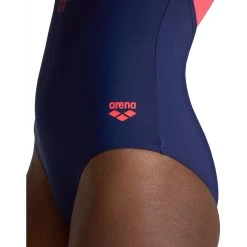 Arena Feel Kikko V Back Swimsuit Women - Navy/Fluo Red -Arena Shop arena womens kikko v swimsuit v back graphic navy fluo red 8 1513068